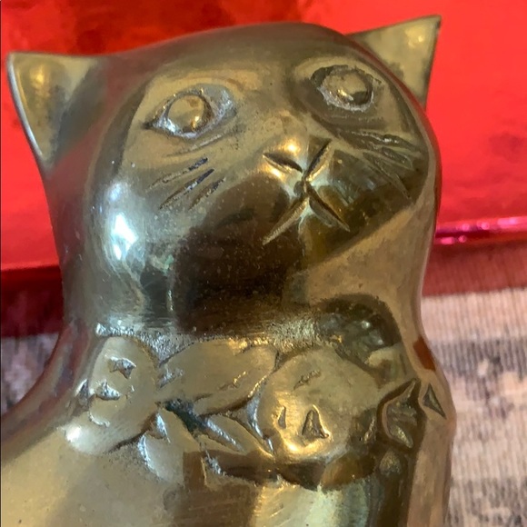 #415 Vintage Brass Cat Figure - Picture 5 of 7